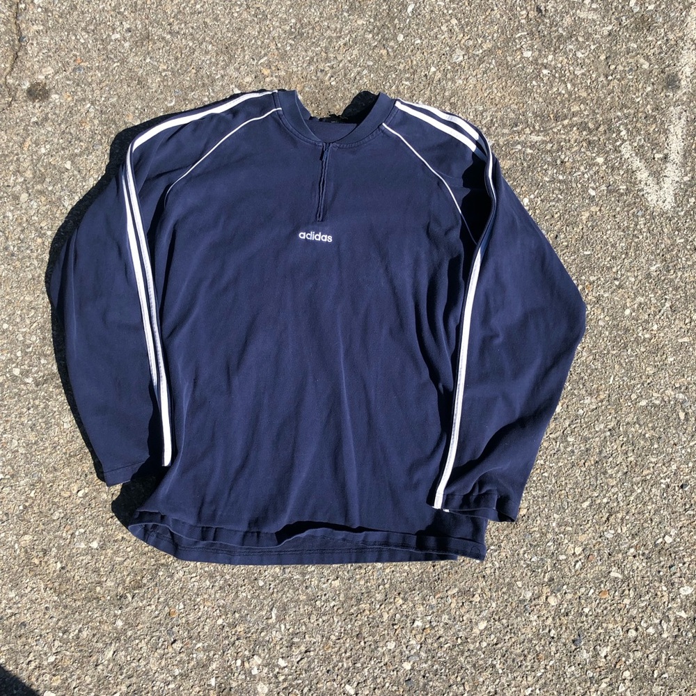 Adidas Dark Blue Pullover with White Accents